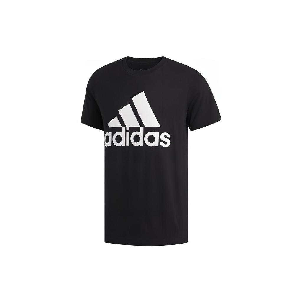 Adidas Badge Of Sport Tee Letter Print Crew Neck Short Sleeve T-Shirt Men Tops Black ED9605