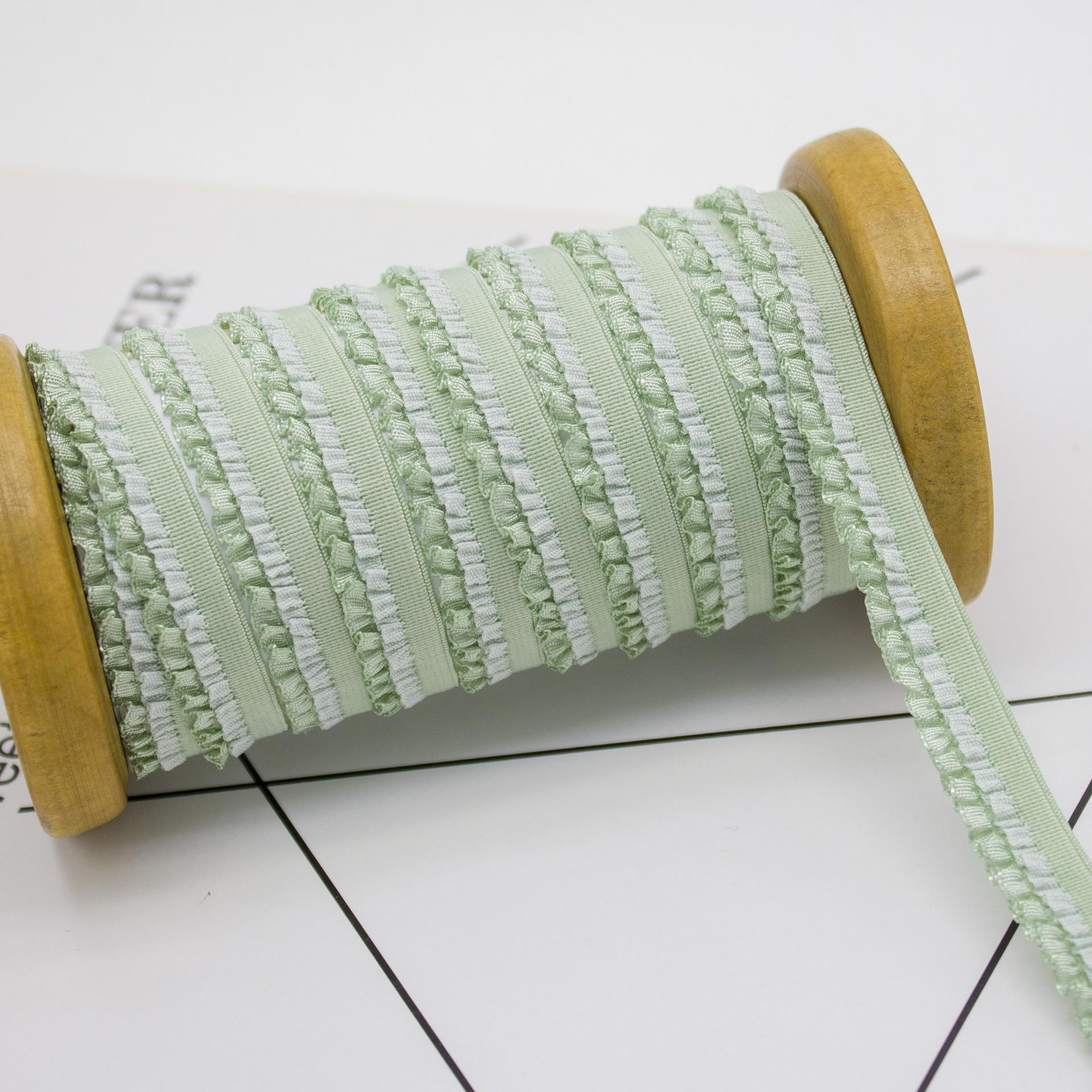 

5 метров 1,2 см многоцветное двухслойное кружево с фестончатым краем в виде двойного лотоса, плиссированное эластичное кружево для нижнего белья, отделка манжет детской одежды 5Meters