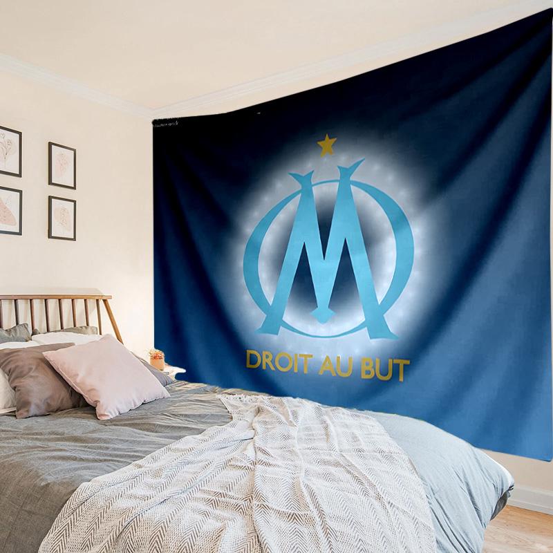 1PC Stars Guide Olympique Marseille Tapestry Hanging for Bedroom,Livingroom, Playroom,Decor Art Room Wall Tapestry Holiday and Birthday Gifts