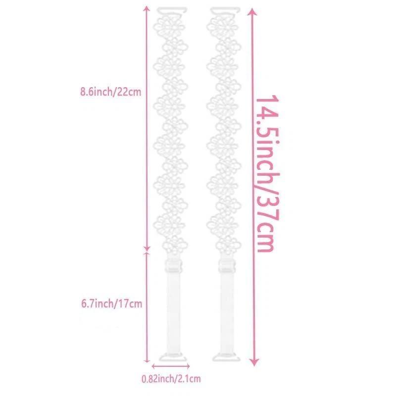 1Pair Lace Flower Decor Bra Straps, Adjustable Versatile Anti-Slip Shoulder Strap For Women'S Lingerie And Bra Accessories