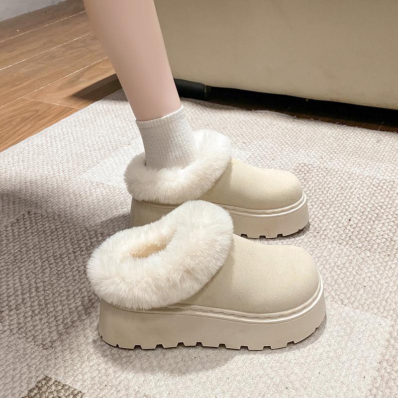 Women's Winter Thick Bottomed Fleece Lined Snow Boots Casual Warm Fashionable Cotton Boots Large Size Snow Boots