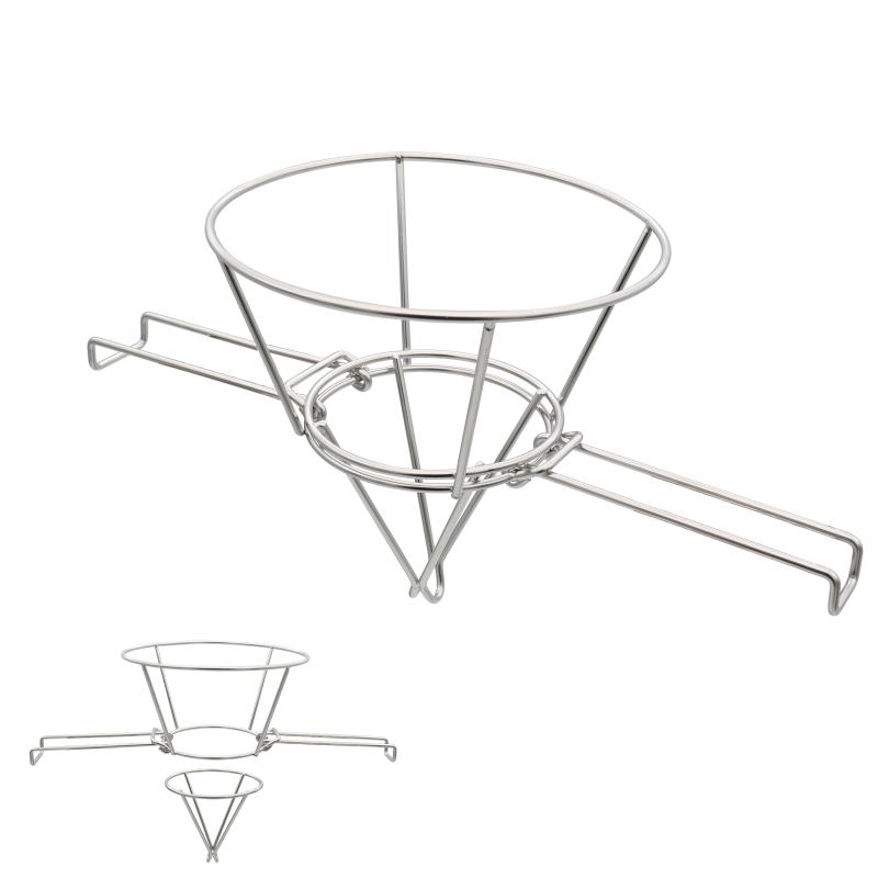 Deep Fryer Oil Cone Filter Holder Maple Syrup Cone Filter Stand With Folding Arms Stainless Steel Reusable Strainer Rack