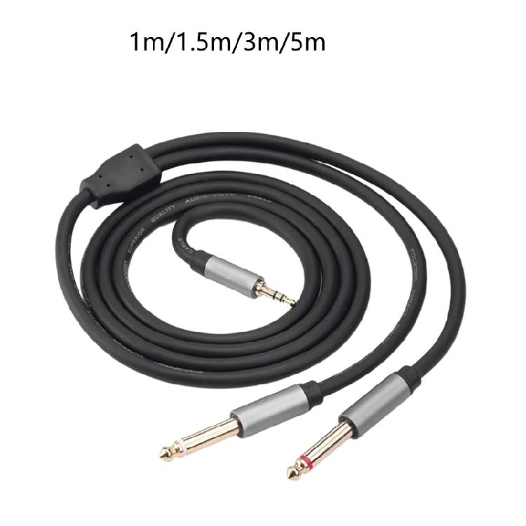 Universally 3.5mm Male To 6.35mm Male Stereo Cable Compatible for Speakers And Mixers Recording Studios Equipment