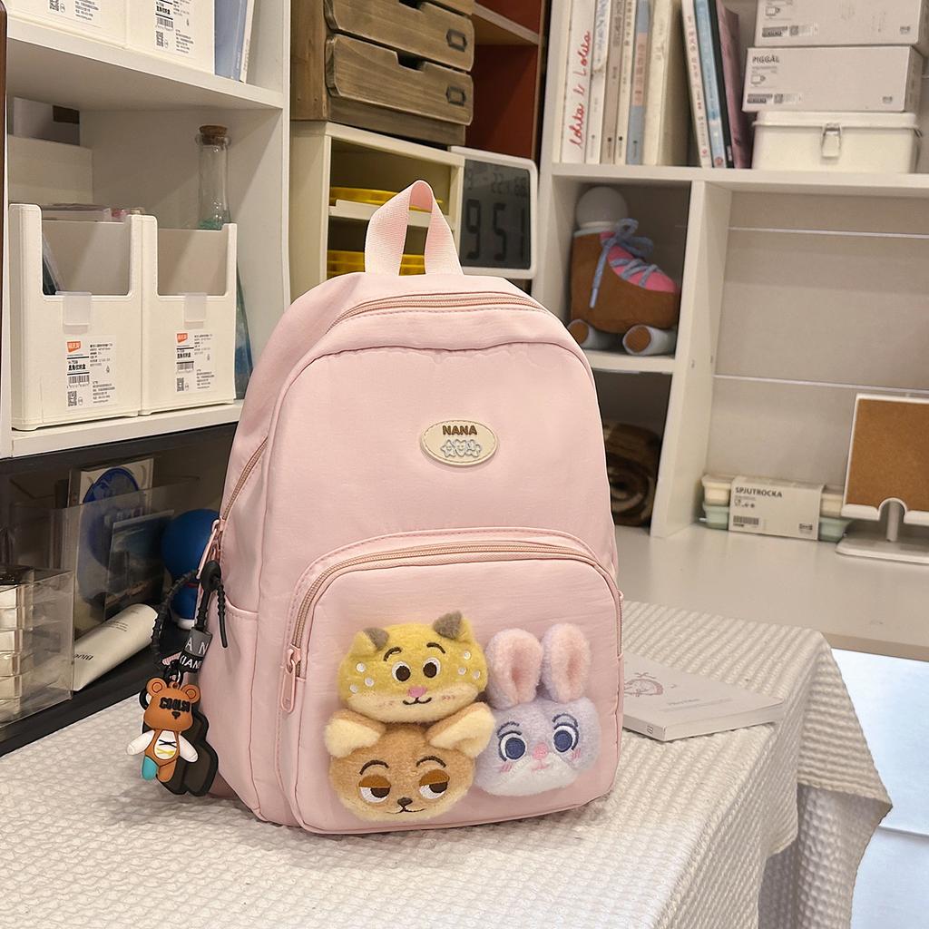 Schoolbag fog sweet waxy doll sweet and cute backpack kindergarten middle and large class bag spring outing research light small backpack