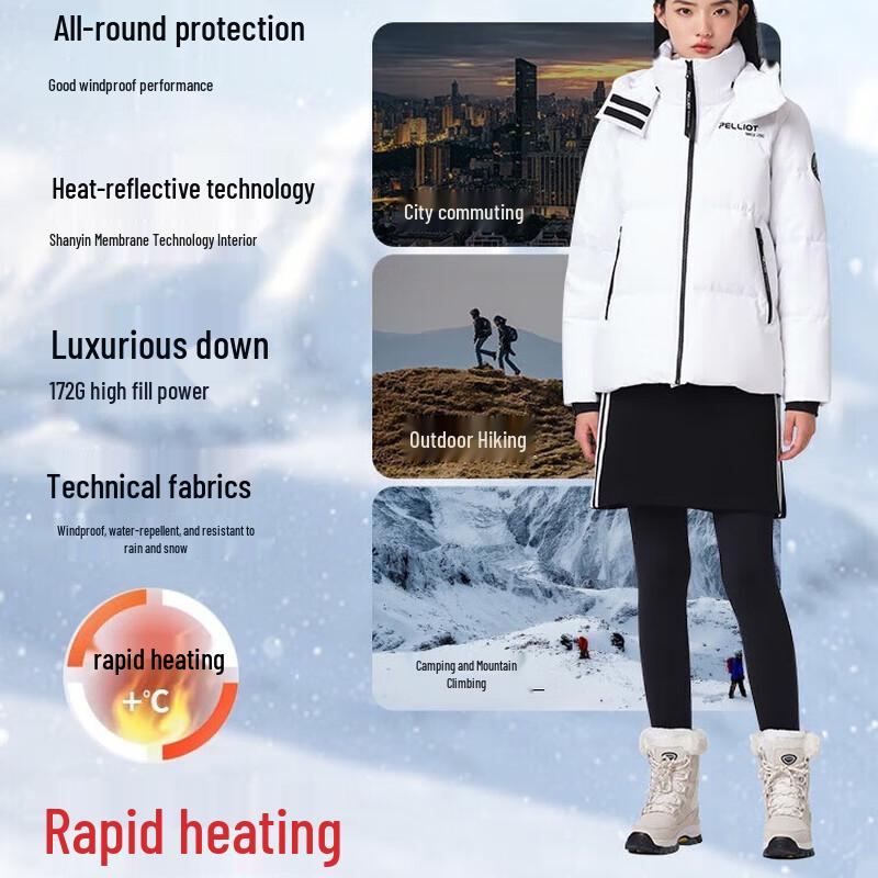 

Женский утолщенный пуховик Pelliot с капюшоном, ветрозащитный, 12240822 XL