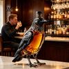Whiskey Decanter Crow Decanter, 350ml Capacity Liquor Glass Bottle, Gift for Lovers Decorative Alcohol Dispenser Home Kitchen Bar Storage Container
