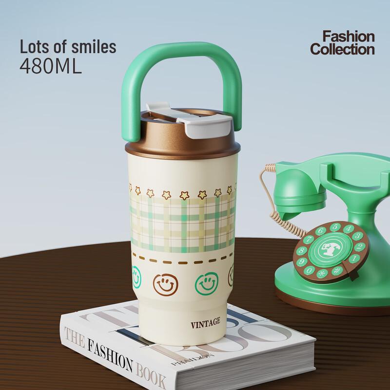 

OLOEY Stainless Steel Insulated Travel Mug with Straw