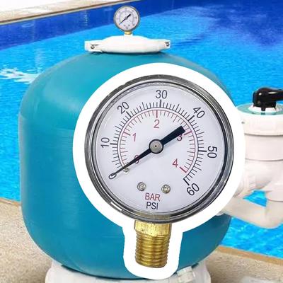 Pool Pressure Gauge Bottom Mount Easy To Waterproof 1/4" NPT Accessories