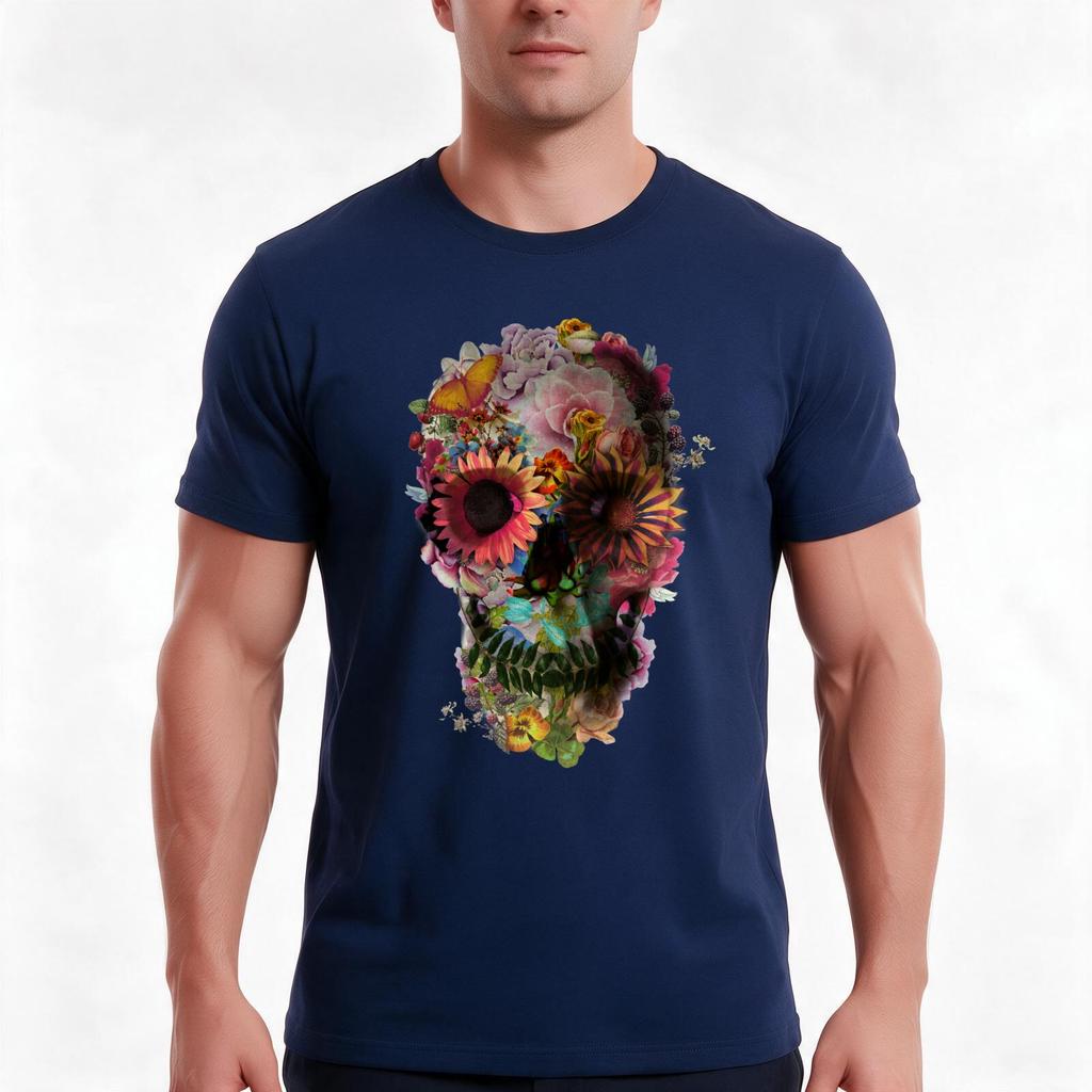 Skull  TShirt Summer Casual Cotton Tee Oversized Streetwear Tops Vintage Graphic Print Loose Fit Short Sleeve  Cotton