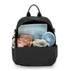 PU Convertible Backpack with Dual Front Vertical Zippers Casual Daypack for Women Daily Travel