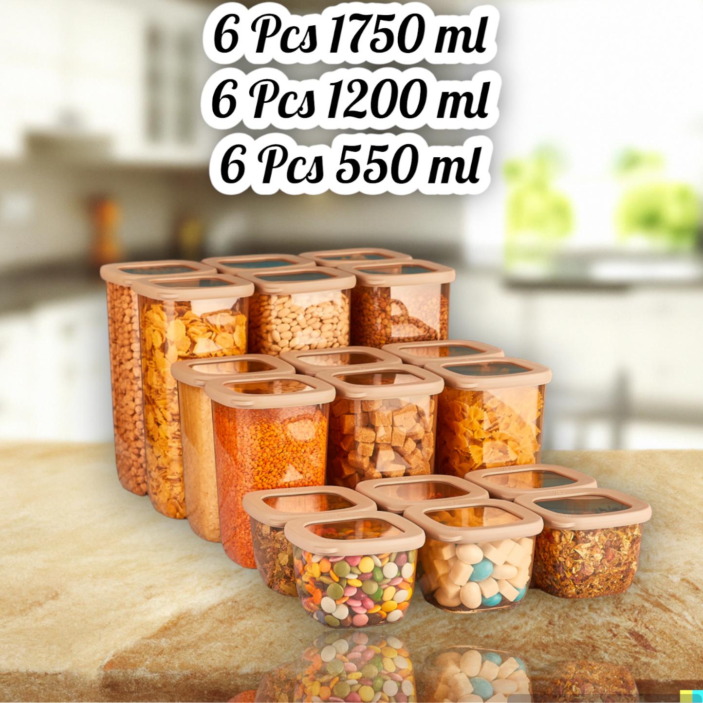 

Кухонный ящик для хранения продуктов питания Органайзер Контейнер для пищевых продуктов 3/6/9/12/15/18 шт. Набор с вакуумной крышкой, герметичный прозрачный квадрат для сухих бобовых, специй 550/1200/1750 мл
