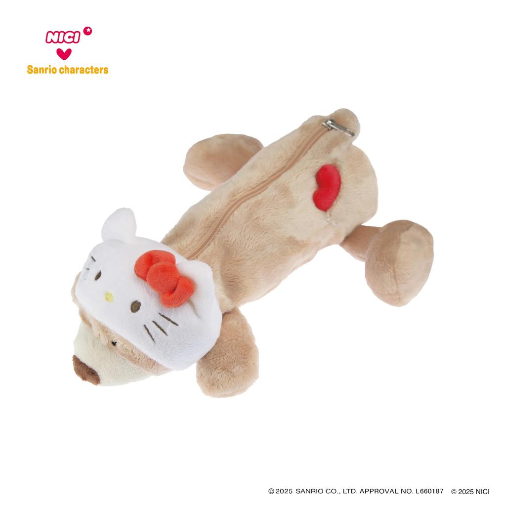 NICI x Sanrio Characters Figure Pouch Love Bear Brown x Kitty
