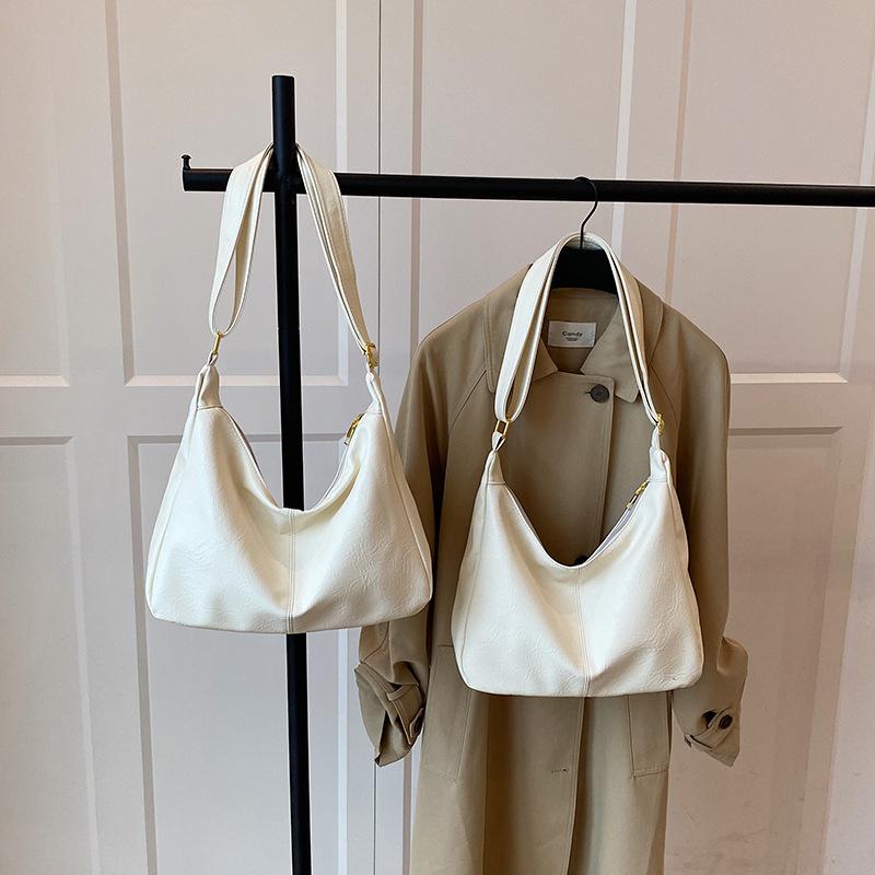 

Сумка премиум-класса женская 2025 новая ретро-сумка-мессенджер Maillard из мягкой кожи большой вместимости универсальная плечевая сумка-тоут Small белый