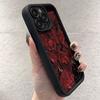 Estheticism Full Screen Red Rose Phone Case For iPhone 15 14 13 12 11Pro Max XR XS MAX 78Plus MINI Y2K Girl Anti Fall Back Cover