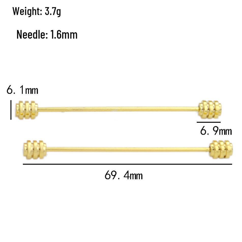 Men's Gold Rhinestone Collar Pin - Business Wear Accessory