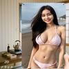 D Flat D Flat Pc Retro Sign Metal Logo (inin Cm) Beach Style Pink Bikini Woman Plate Art Print Wall Decor for Ho