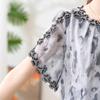 Elegant Chiffon Summer Dress for Middle-Aged and Elderly Women - Short Sleeve, Long Skirt Design