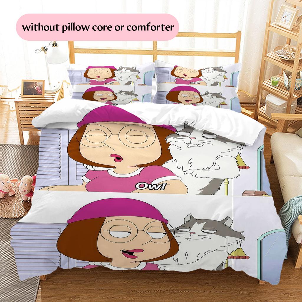 Meg Griffin Pattern Bedding Home Decoration Birthday Gift ( 1 Duvet Cover + 2 Pillowcase, Without Core),fan Merchandise.