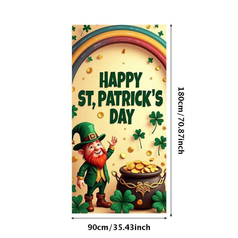 St Patricks Day Backdrop Banner With Beer Mug And Clover Party Event Decoration Photo Booth photography Background Props