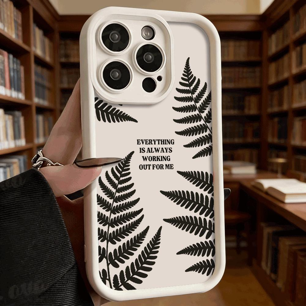 Black Fern Silhouette Shockproof Soft Phone Case For Xiaomi Redmi Note 15 14 13 12 11 10 9 8 Pro Anti-Slip Anti-Fall Cover