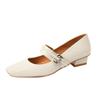 X versatile temperament square head Mary Jane shoes women's shallow mouth low heel single shoes can be stepped on in autumn