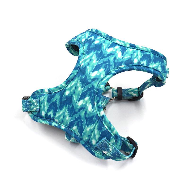 Mihha Boss Agate Green Water Wave Print Dog Vest Harness Large