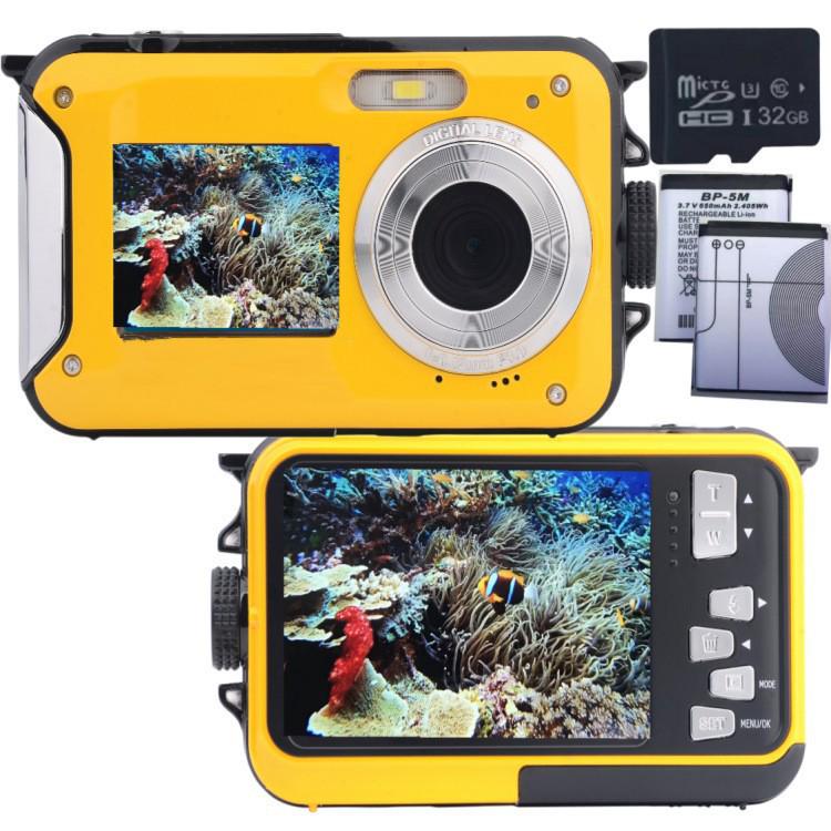4K Doppelscreen Wasserdichte Tauchkamera 48MP 16x Zoom Taschenlampe Camcorder HD368A