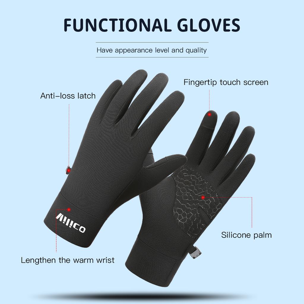 Outdoor Autumn And Winter Children'S Sports Running Cycling Touch Screen Warm Gloves With Plush Insulation For Cold Cycling