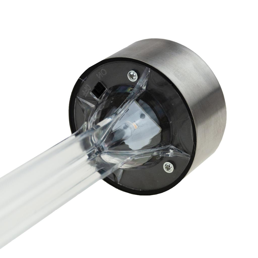 TG60448 Solar lamp, LED garden lamp, transparent, solar post with sensor