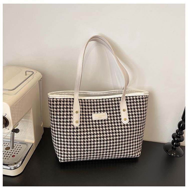 

Модная большая холщовая сумка-тоут 2024 - Женская сумка-шоппер на плечо для поездок на работу белый