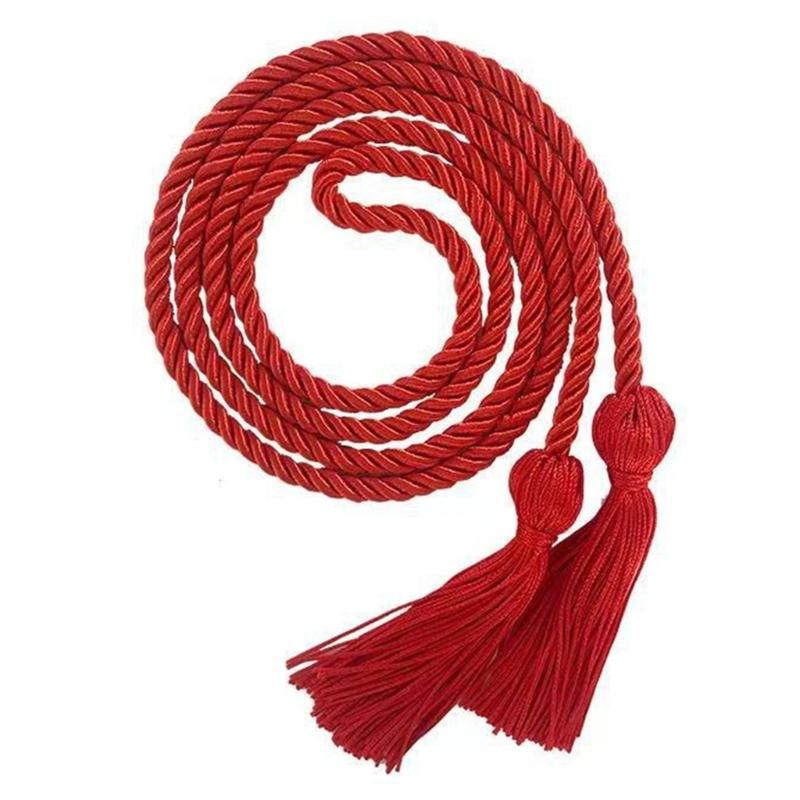 

Шнур для вручения дипломов, почетный шнур с кисточками, полиэстеровая нить, почетный шнур для выпускников, 67-дюймовый шнур для вручения дипломов красный