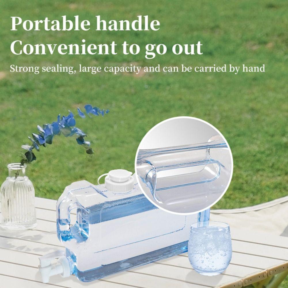 4L Water Storage Container Transparent Camping Water Tank Outdoor Drinking Bucket  Water Equipment