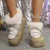Fashion New Thick-soled Women's Snow Boots Plush Lace Non-slip Wear-resistant Cotton Boots for Winter Zapatillas Mujer 36-43