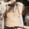 Light Luxury Raffia Bag Woven Bag Women's New Portable Straw Bag Vacation Beach Bag Shoulder Bucket Bag Straw Bag