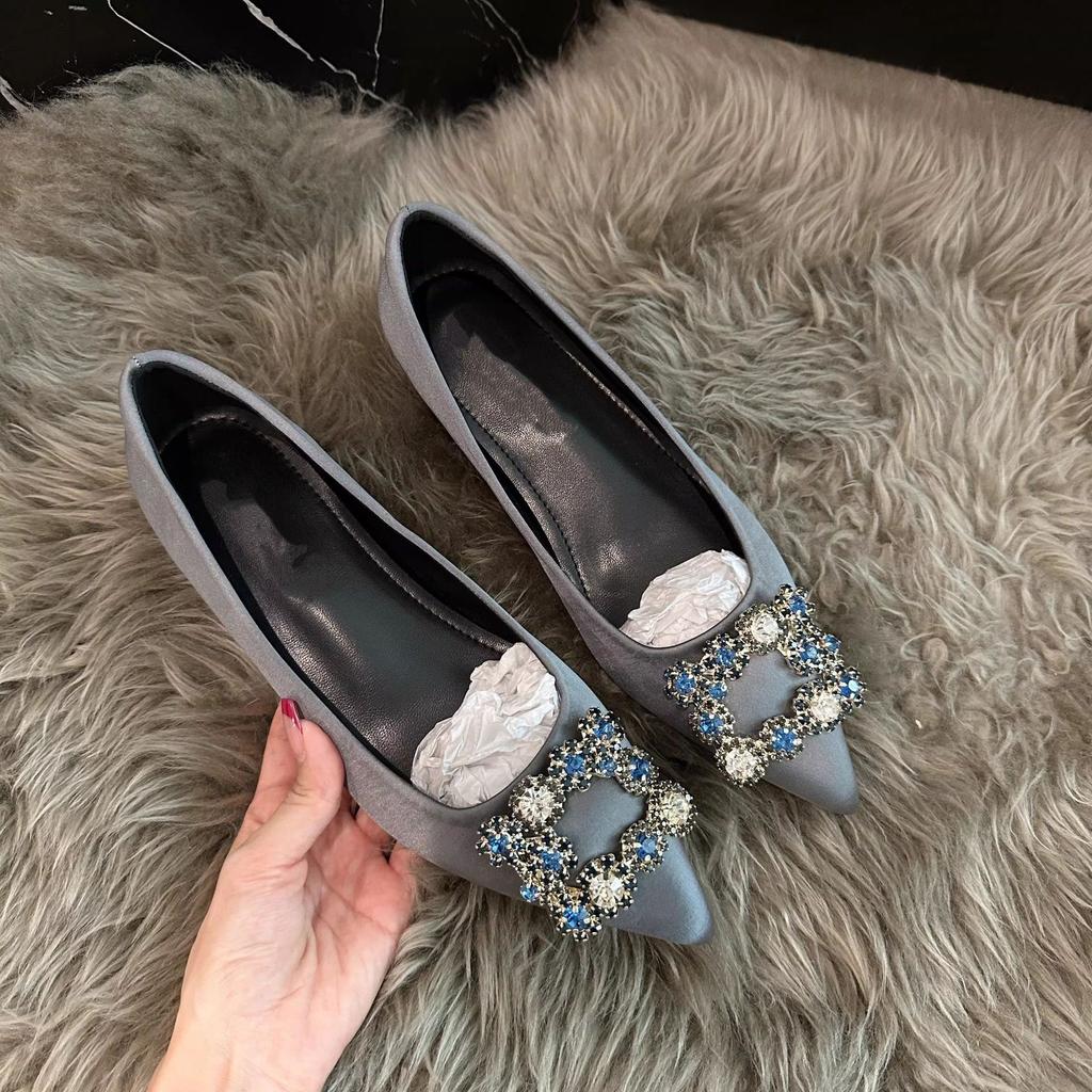 Rhinestone 5cm inner height increase single shoes femininity women's shoes pointed high heels new French wedding shoes shallow mouth shoes