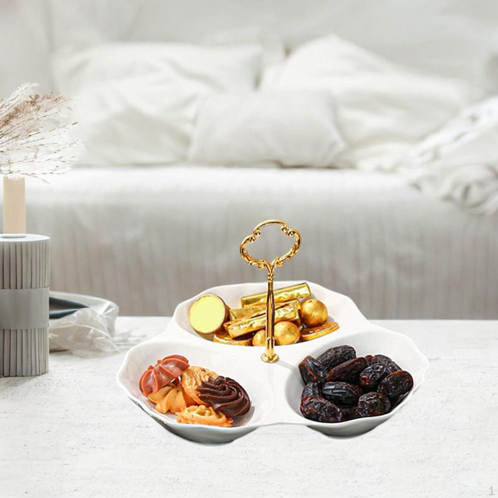 

Разделенный поднос для сервировки, держатель для сухофруктов, фарфоровое праздничное блюдо для 24cmx23cm