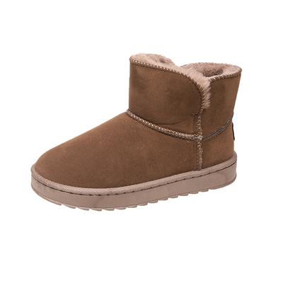 Fashion New Large Size Women's Fashion Casual Cotton Boots Thick Soles Comfortable Winter Snow Boots with Warm Fleece