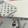 Simple Black and White Polka Dot Bow Phone Case for iPhone 17 Pro Max/16, Double Layer Design for Models 15/14.