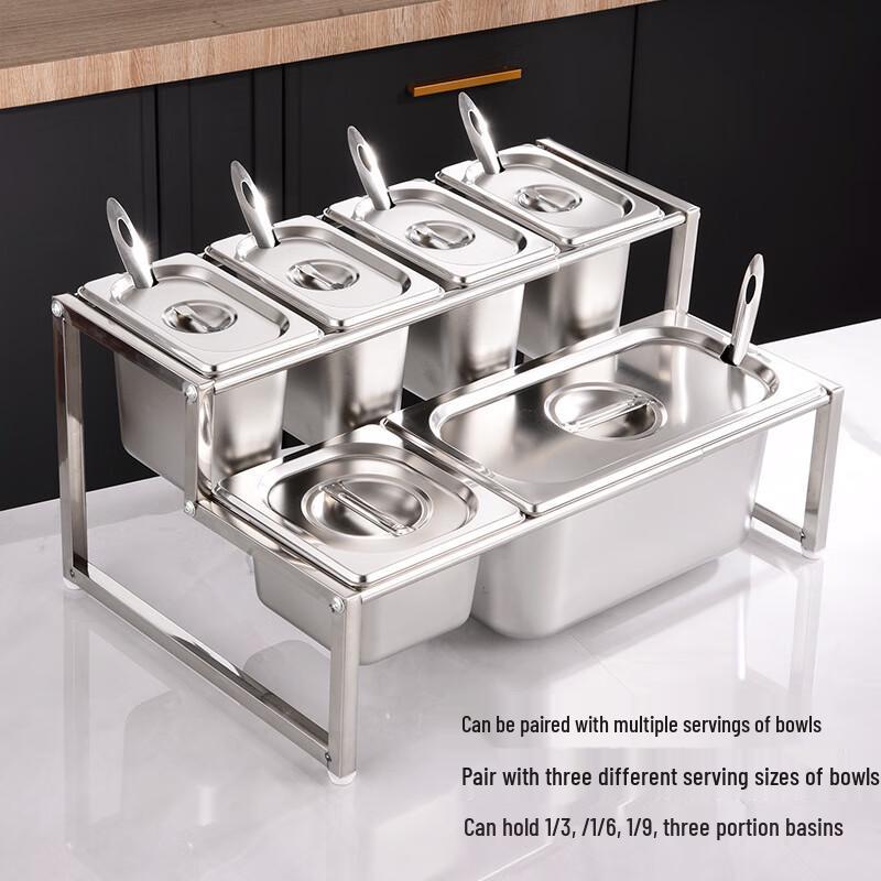 Stainless Steel Multi-Compartment Condiment Rack
