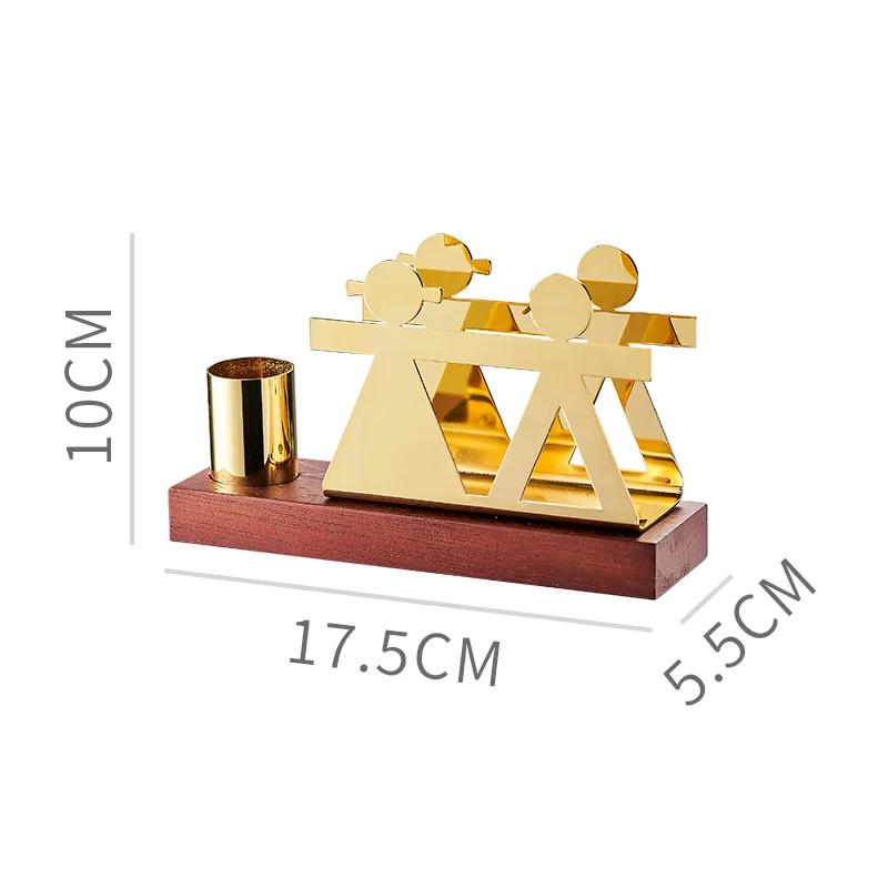Stainless Steel Tissue Holder Toothpick Tube Gold-plated Napkin Storage Walnut Metal Napkin Rack Tableware Display Rack Gift