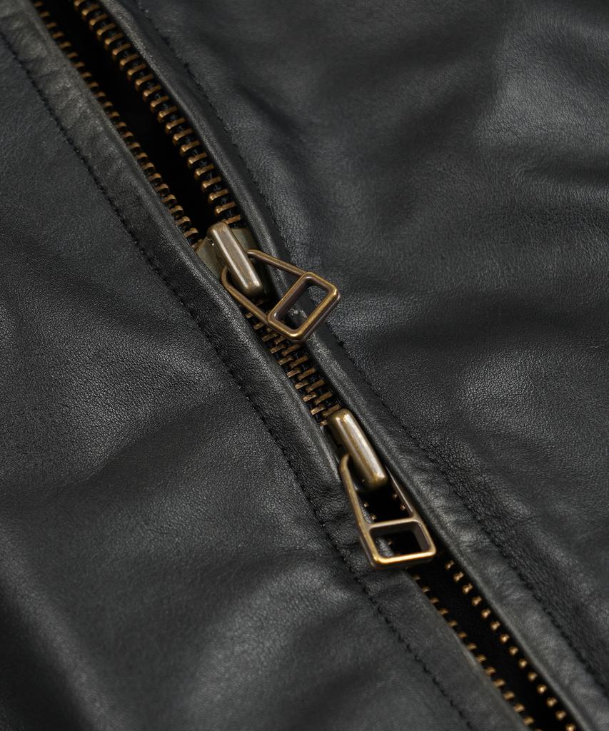 FRIZMWORKS Patina Cowhide Tanker Jacket _ Washed Black