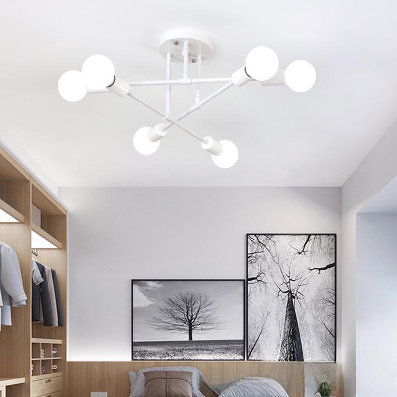 Industrial Style Multi-Head Branch Chandelier for Living Room and Bedroom
