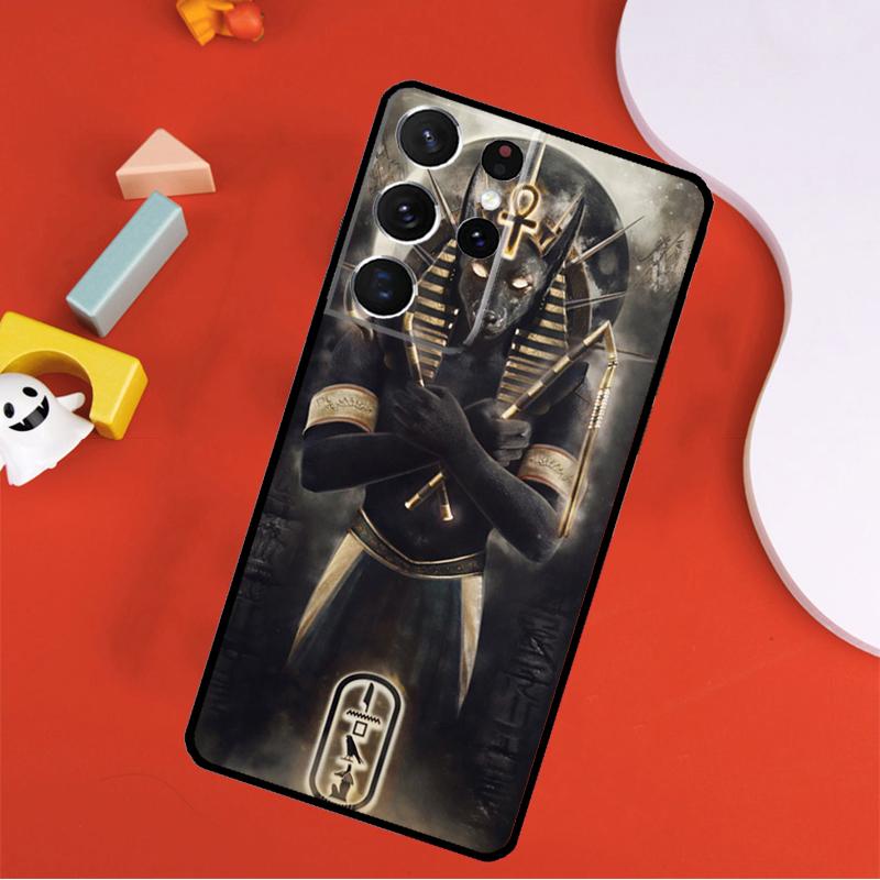Egypt Nefertiti Anubis Ankh Phone Case For Samsung Galaxy S25 Ultra S9 S10 S20 S21 FE S22 S23 S24 Plus S24 Ultra Cover