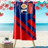Giant Beach Towel with Olympique Lyonnais Badge, Quick Dry Microfiber, Soft Absorbent, for Beach Pool Soccer Fan Gift