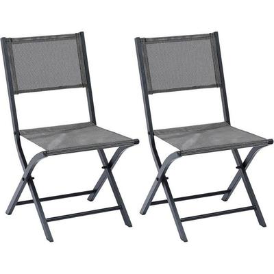 Set of 2 Modulo Chairs Gray Aluminum Structure Wilsa Garden