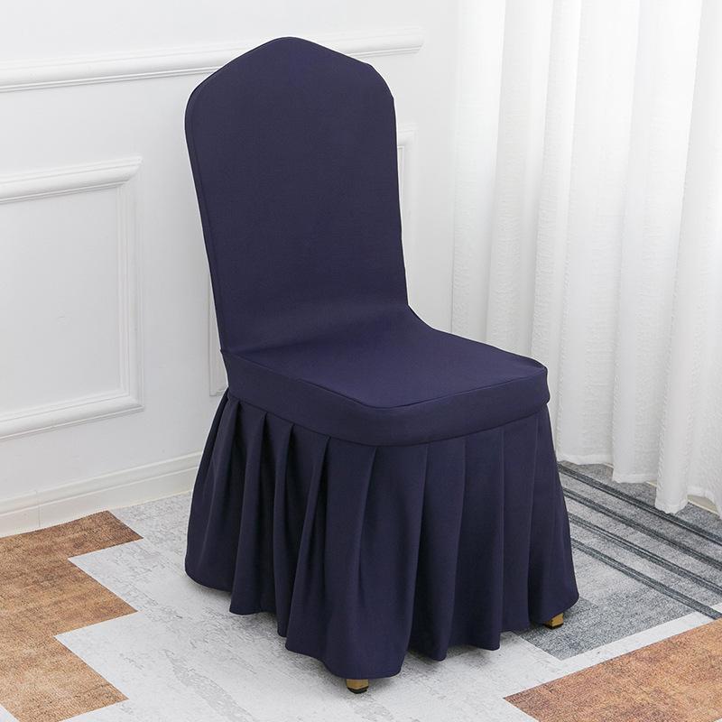 Solid Color Thick and Highly Elastic Stretch Chair Cover Wedding Pleated Skirt Style Chair Covers Suitable for Hotel Party and Banquet Decoration