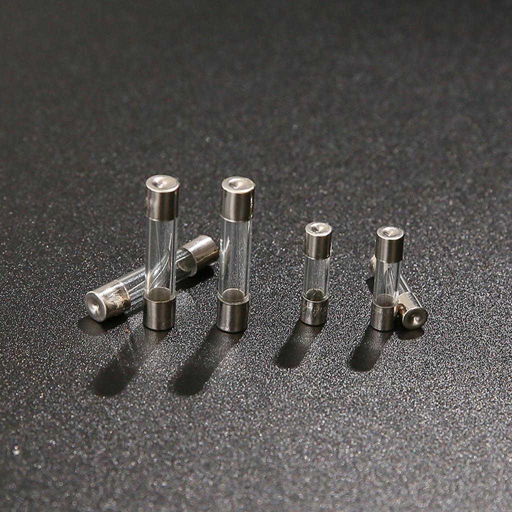 Convenient Glass Tube Set 250pcs Glass Tubes Slow Glass Fuses Glass Tubes with Storage Box Protect Your Electronics