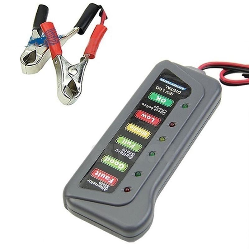 Buy 12V LED Digital Battery Alternator Tester with Two Clips For Car