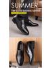 Men's Spring/Summer Hollow Leather Slip-On Shoes - Business Casual & Formal, Ideal for Middle-Aged and Elderly Dads