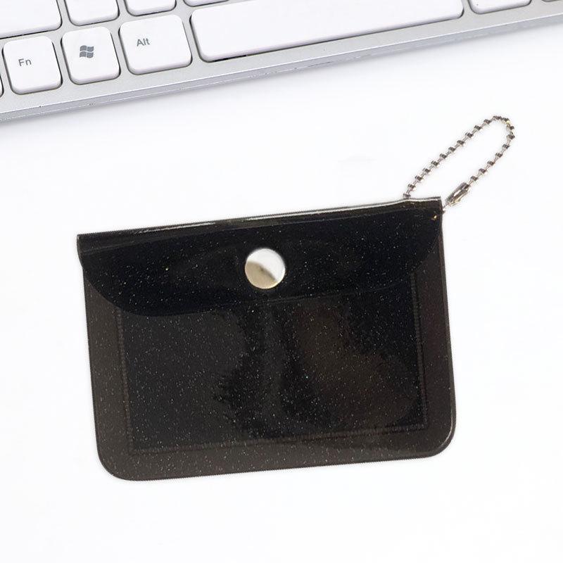 Japanese & Korean Style Snap Button PVC Mini Wallet: Cartoon Coin Purse, Portable Earphone & Key Case Pendant